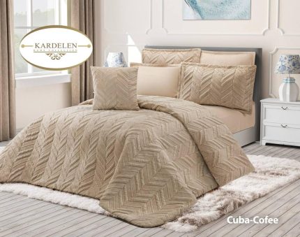 روتختی دونفره مخمل نسکافه ای