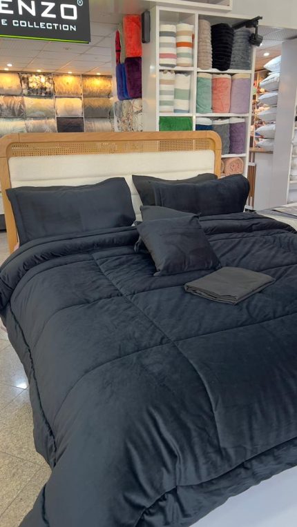 لحاف روتختی مخمل مشکی 2 نفره